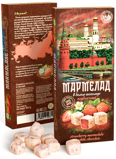 №2 Сладарт Мармелад Клубничный в белом шоколаде, 150г   в Североморске